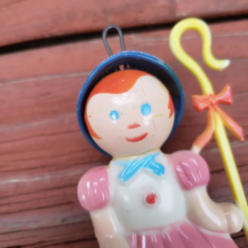 Vintage 1969 Little Bo Peep Ornament - Hard Plastic - Stahlwood Toy MFG. CO.